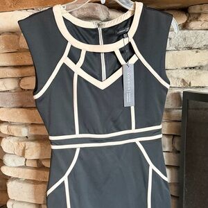 Elegant Black and Cream Mini Dress